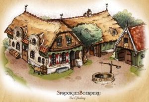 Impressie van de Sprookjesboerderij - Tekening: Efteling