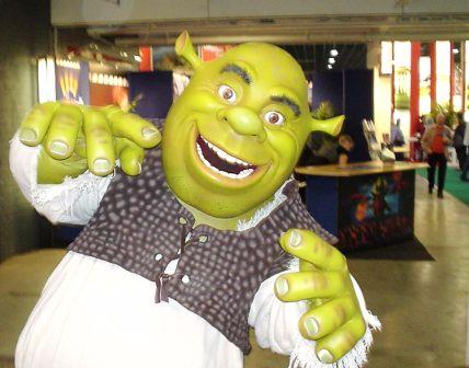 Shrek bij de stand van Movie Park Germany op de Vakantiebeurs - Foto: (c) 2009 Parkplanet