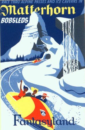 De officiële attractieposter van de Matterhorn Bobsleds