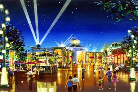 Schets van de nieuwe Hyperion Wharf - Artist impression: Disney