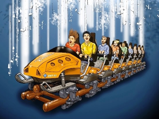 De trein van Polar X-plorer in Legoland Denemarken