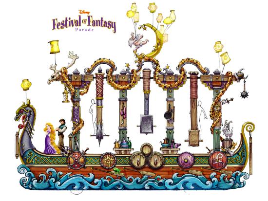 Artist concept voor de Festival of Fantasy Parade in het Magic Kingdom - Beeld: (c) Disney
