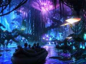 Een darkride door een jungle vol fluorescerende planten in Avatar Land in Disney's Animal Kingdom - Beeld: (c) Disney