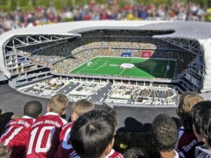 De Allianz Arena van München, nagebouwd in Legoland Deutschland
