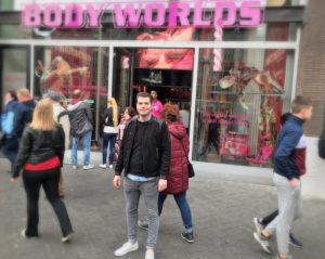 Kevin Westermeijer voor BodyWorlds in Amsterdam, één van de 'launching customers' van Convious