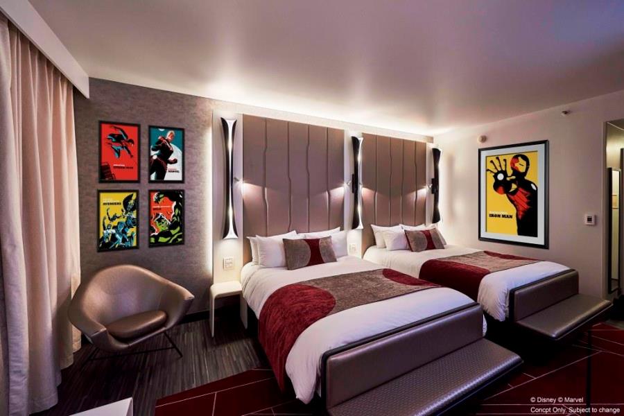 Kamer in Hotel New York - The Art of Marvel in Disneyland Paris - Beeld: © Disney / Marvel